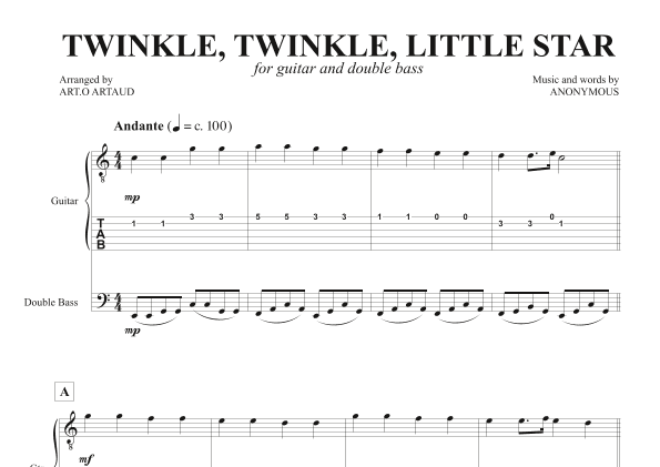 Twinkle Twinkle Little Star (arr. Art.o Artaud)