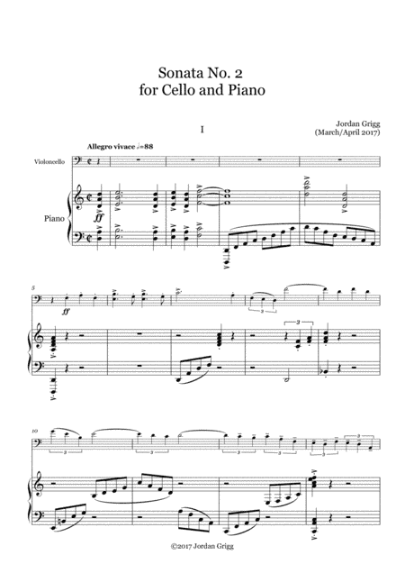 Sonata No 2 for Cello and Piano