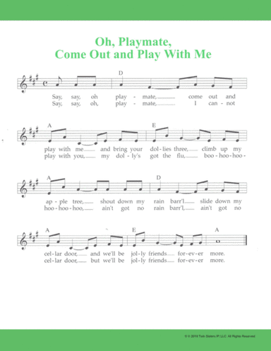 Oh, Playmate, Come Out and Play With Me (arr. Hal Wright)