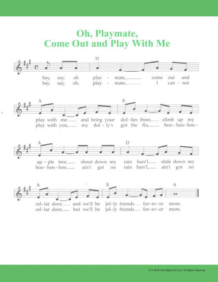 Oh, Playmate, Come Out and Play With Me (arr. Hal Wright)