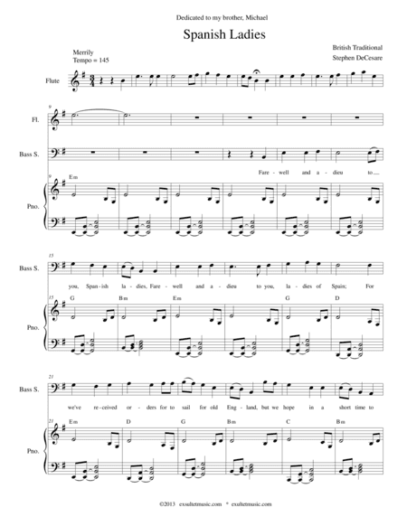 Spanish Ladies (arr. Stephen DeCesare)