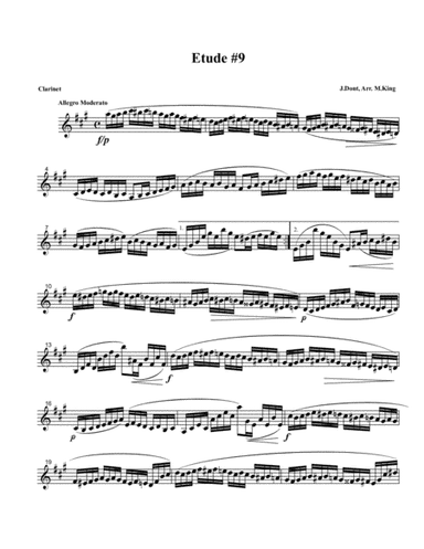 Clarinet Etude #9, Arr. Marten King (arr. Marten King)