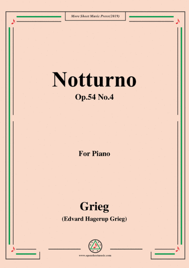Grieg-Notturno Op.54 No.4,for Piano (arr. MSM)
