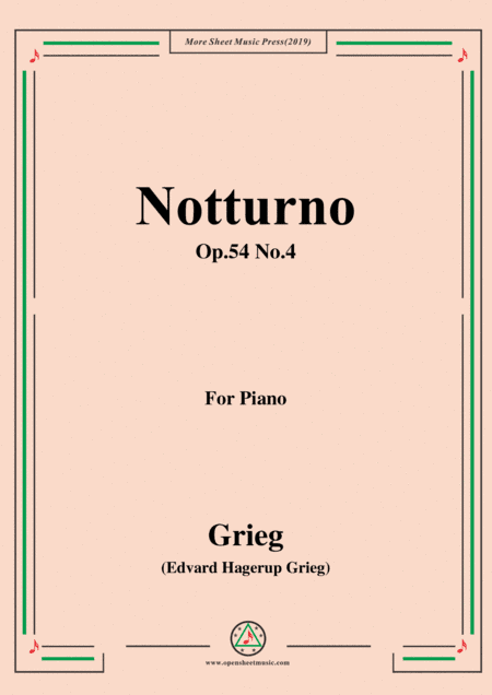 Grieg-Notturno Op.54 No.4,for Piano (arr. MSM)