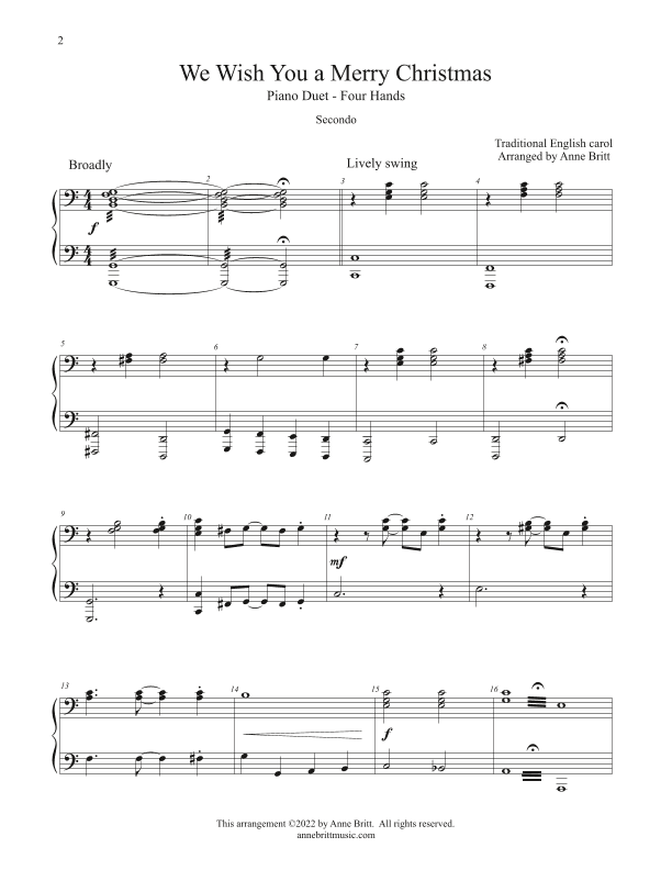 We Wish You a Merry Christmas (arr. Anne Britt)