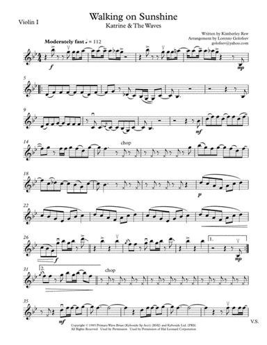 Walking On Sunshine (arr. Lorento Golofeev)