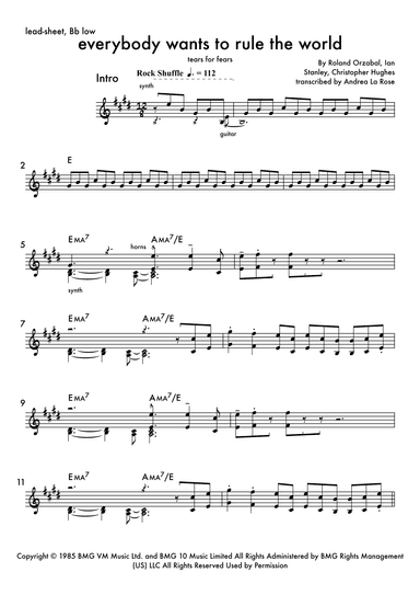 Everybody Wants To Rule The World (arr. Andrea La Rose)