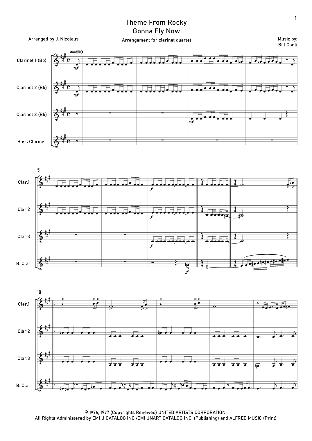 Gonna Fly Now (arr. John Nicolaus)