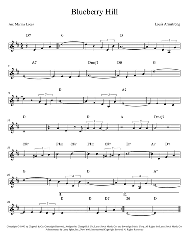 Blueberry Hill (arr. Marina Lopes)