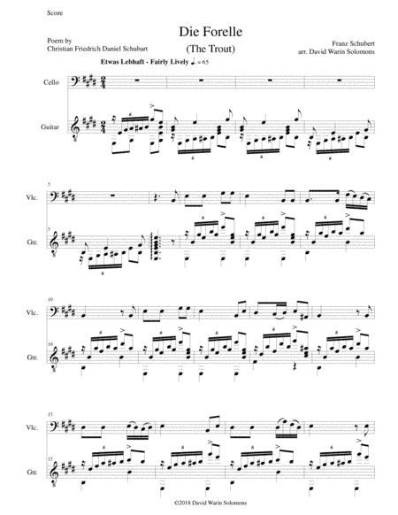 Die Forelle (The Trout) for cello and guitar (arr. David Warin Solomons)