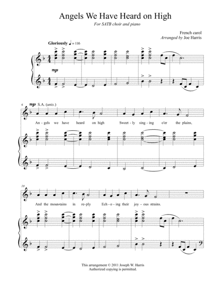 Angels We Have Heard on High (arr. Joe Harris)