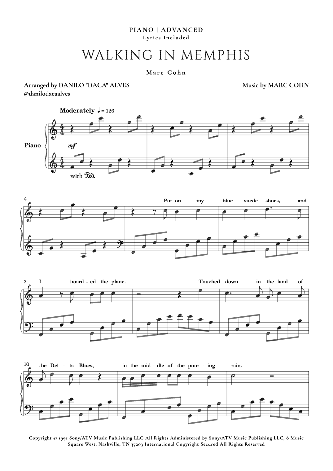 Walking In Memphis (arr. Danilo "Daca" Alves)