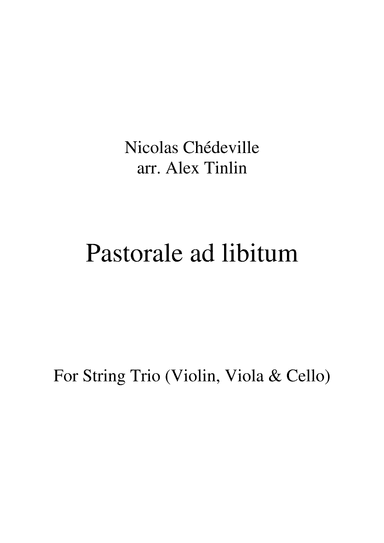 Pastorale ad libitum (arr. Alex Tinlin)