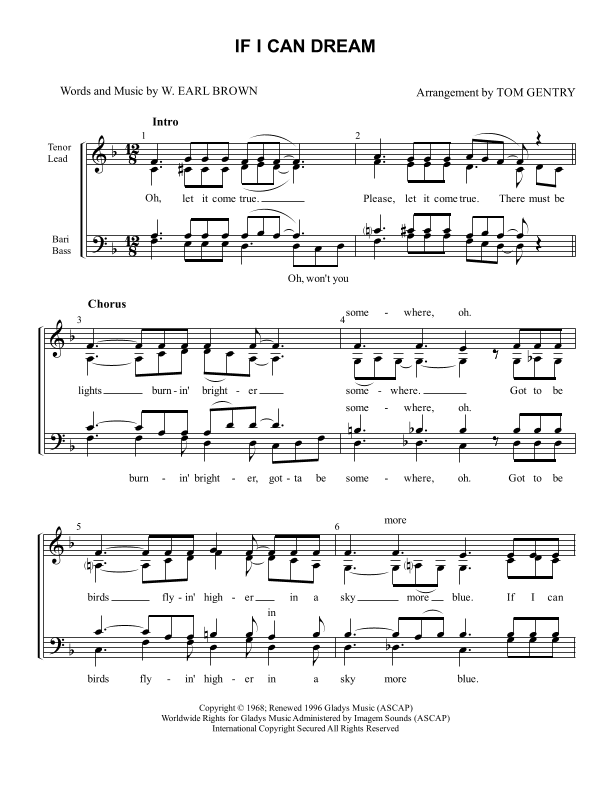If I Can Dream (arr. Tom Gentry)