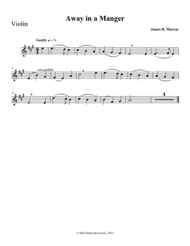 Away in a Manger--violin/piano (arr. Meri Dolevski)