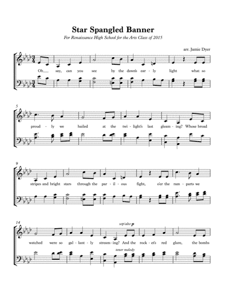 The Star Spangled Banner (arr. Jamie Dyer)