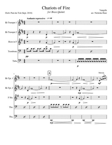 Chariots Of Fire  from the Feature Film CHARIOTS OF FIRE (arr. Nicholas Hare & Peet du Toit)