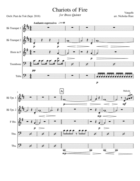 Chariots Of Fire  from the Feature Film CHARIOTS OF FIRE (arr. Nicholas Hare & Peet du Toit)