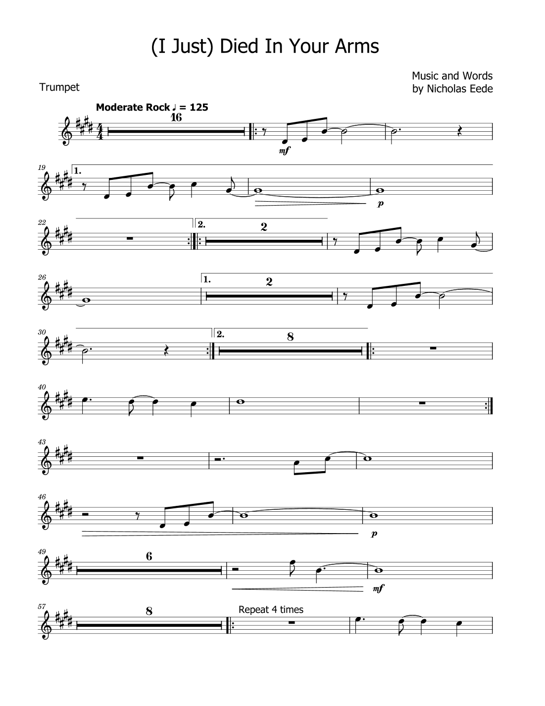 (i Just) Died In Your Arms (arr. David Lartey)