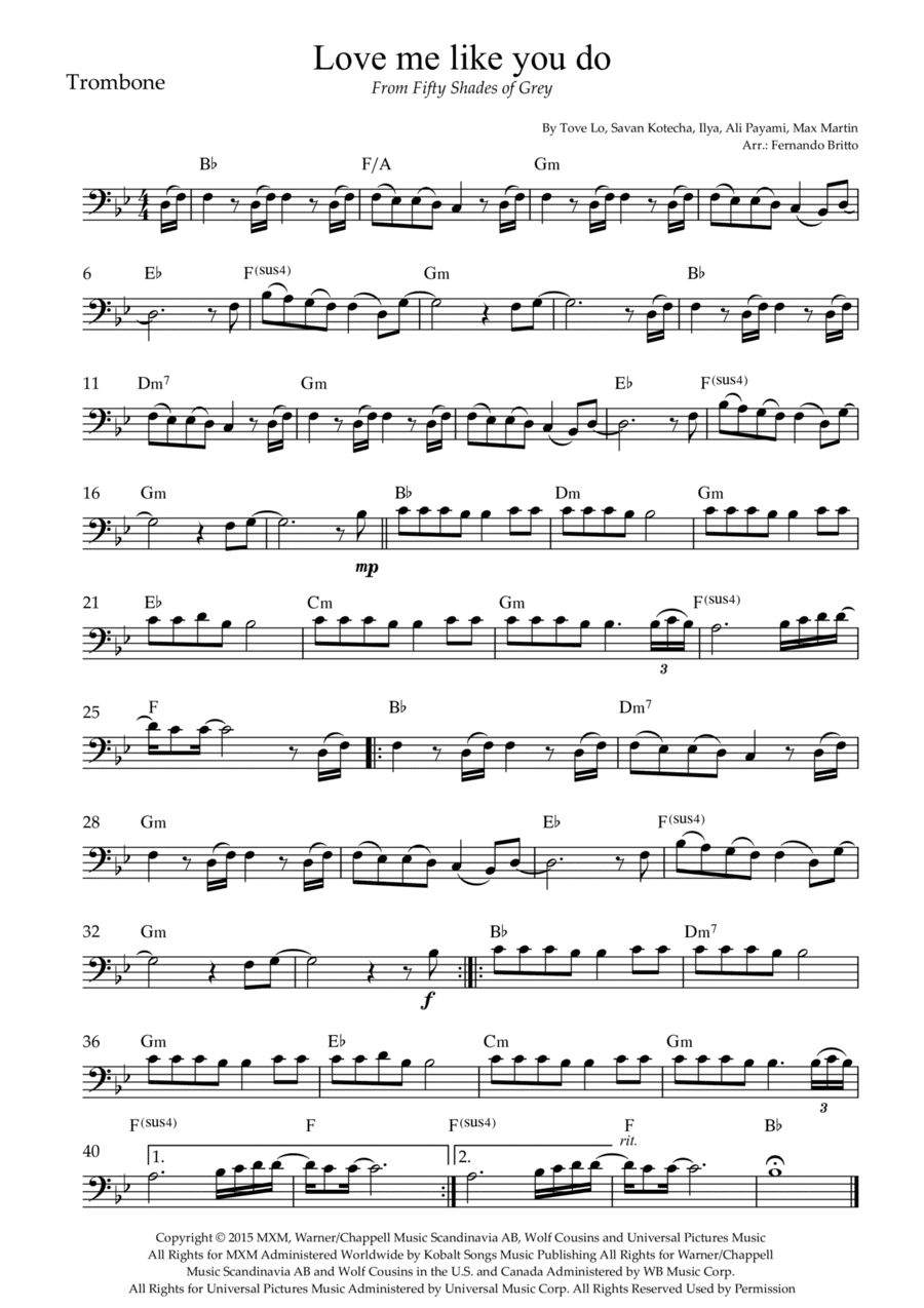 Love Me Like You Do (arr. Fernando Britto)