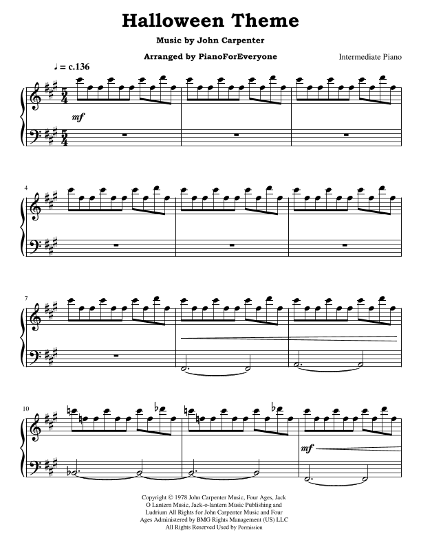 Halloween Theme (arr. PianoForEveryone)