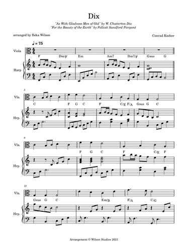 As With Gladness Men of Old--viola/harp duet (arr. Beka Wilson)