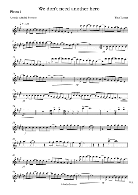 We Don't Need Another Hero (arr. André Serrano)