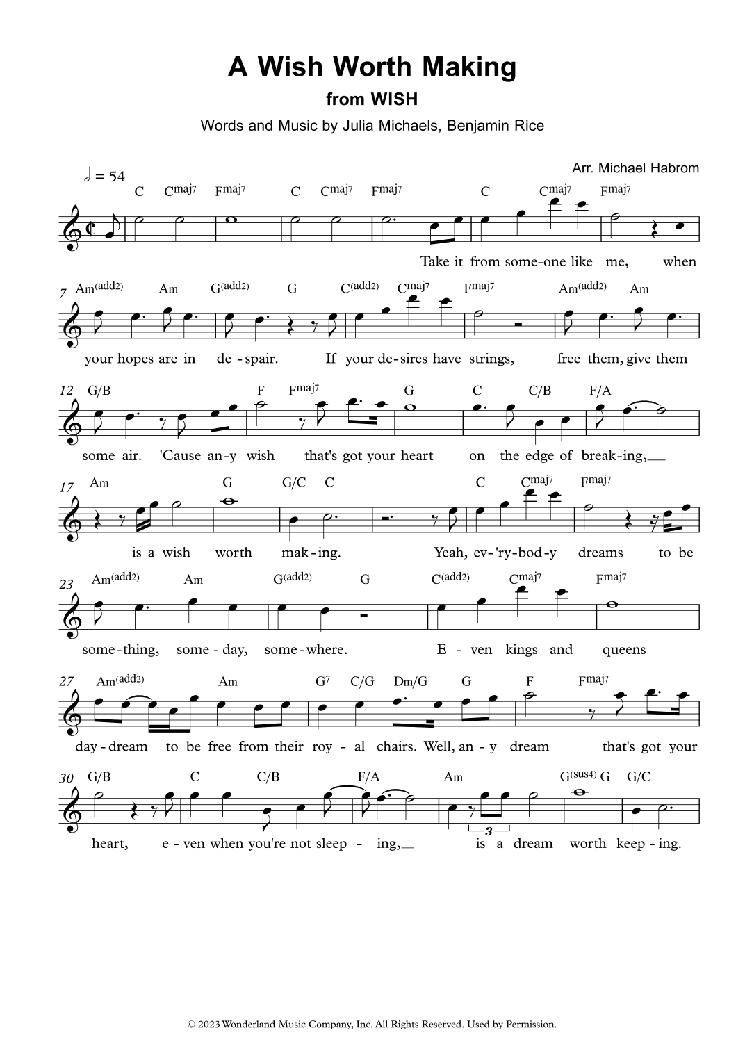 A Wish Worth Making (arr. Michael Habrom)