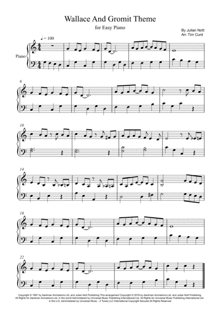Wallace And Gromit Theme (arr. Tim Curd)