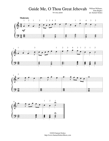 Guide Me, O Thou Great Jehovah (Guide Me, O My Great Redeemer) - for easy piano (arr. Samuel Stokes)