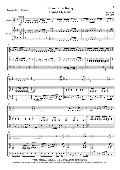 Gonna Fly Now (arr. John Nicolaus)