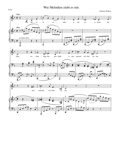Wie Melodien for low voice and piano (arr. David Warin Solomons)