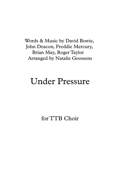 Under Pressure (arr. Natalie Goossens)