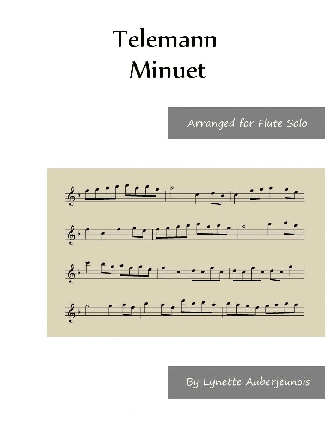 Minuet - Flute Solo (arr. Lynette Auberjeunois)