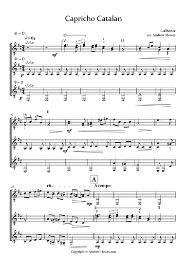 Capricho Catalán - Guitar Trio (arr. Andrew Howes)