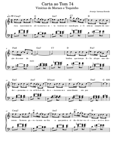 Carta Ao Tom 74 (arr. Vanessa Brande)