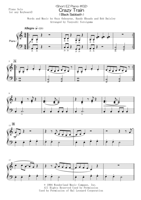 Crazy Train (arr. Tsuyoshi Yoroiguma)