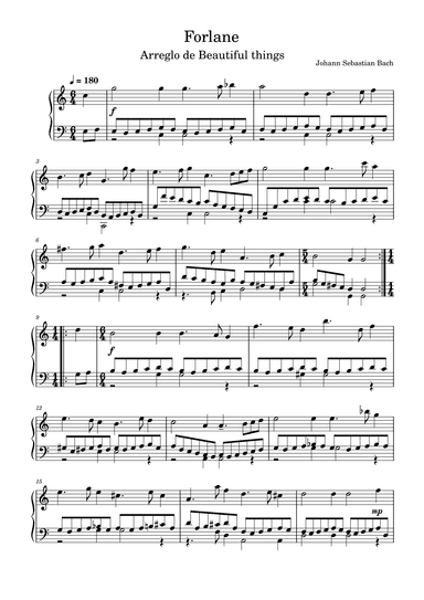 Forlane-Johann Sebastian Bach (arr. Beautiful things)