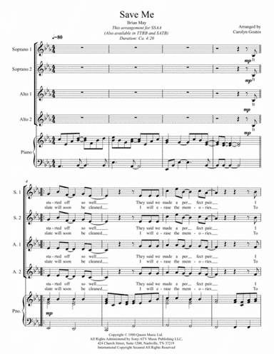 Save Me (arr. Carolyn Goates)
