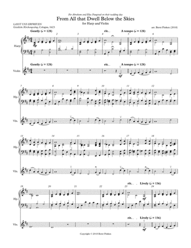 From All that Dwell Below the Skies (arr. Beret Finken)