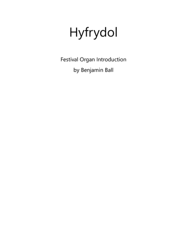 Hyfrydol (hymn introduction) (arr. Benjamin Ball)
