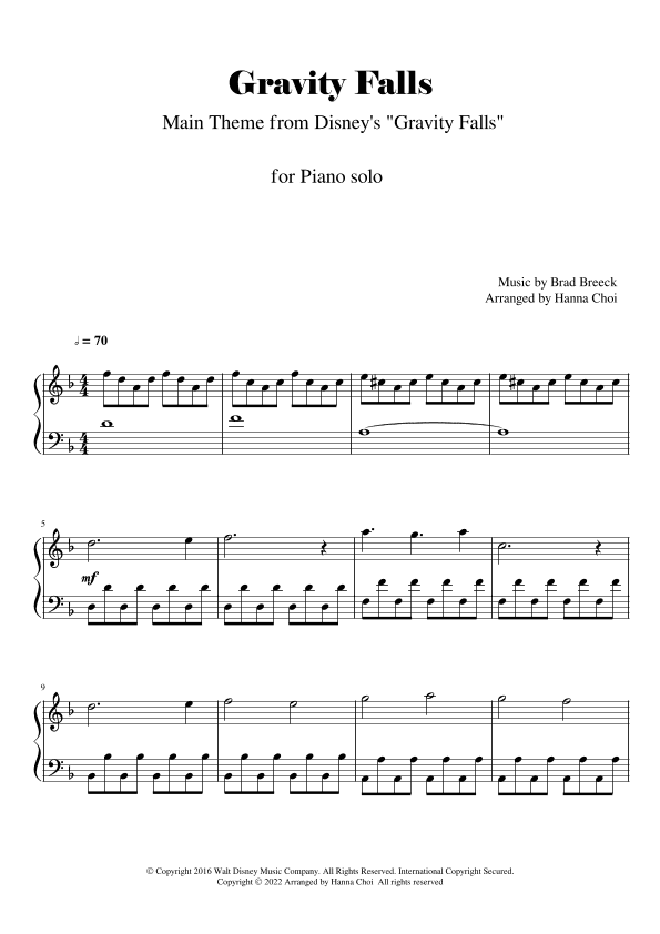 Gravity Falls (main Theme) (arr. Hanna Choi)