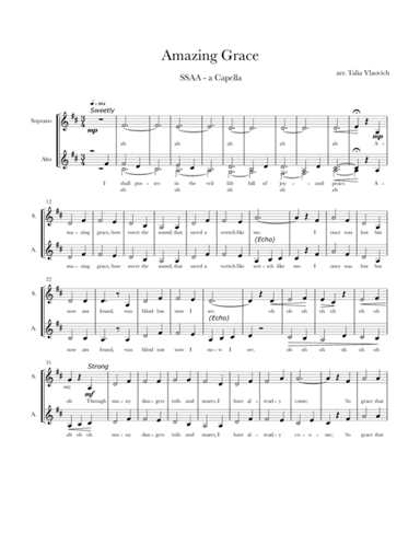 Amazing Grace (arr. Talia Vlaovich)