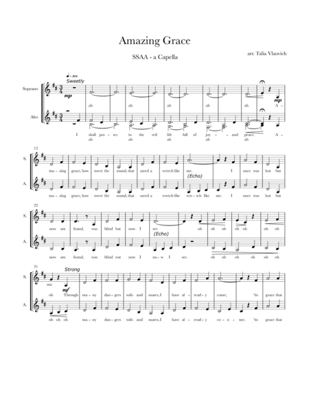 Amazing Grace (arr. Talia Vlaovich)