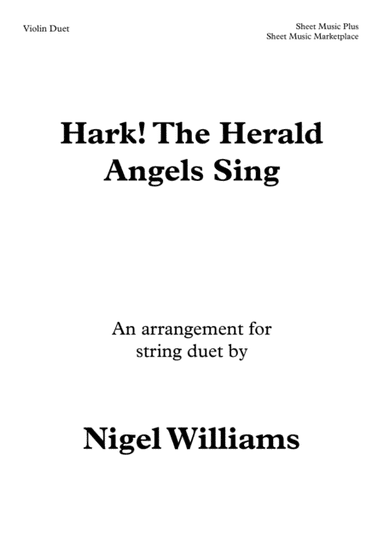 Hark! The Herald Angels Sing, for Violin Duet (arr. Nigel Williams)