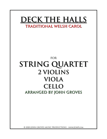 Deck The Halls - String Quartet (arr. John Groves)