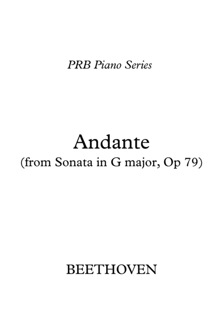 PRB Piano Series - Andante from Sonata in G, Op 79 (Beethoven) (arr. PRB Music)