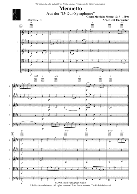 Menuet (arr. Gert Th. Walter)