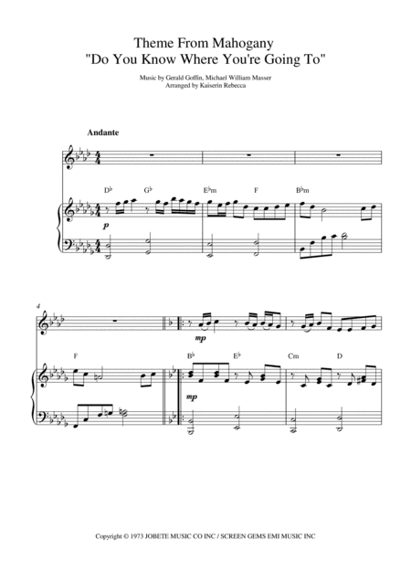 Do You Know Where You're Going To? (arr. Kaiserin Rebecca)