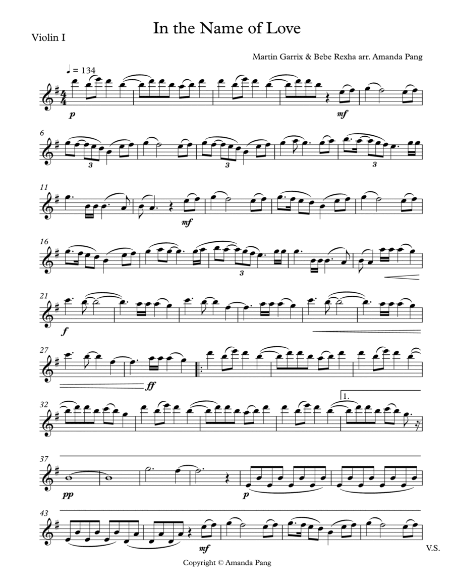 In The Name Of Love (feat. Bebe Rexha) (arr. Amanda Pang)